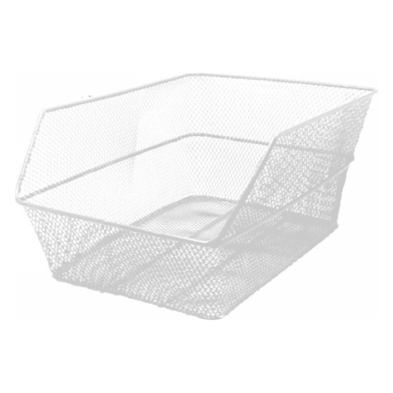 White Iron Rear Basket 38x29x18 cm with Mounting Kit for Bicycle - 1