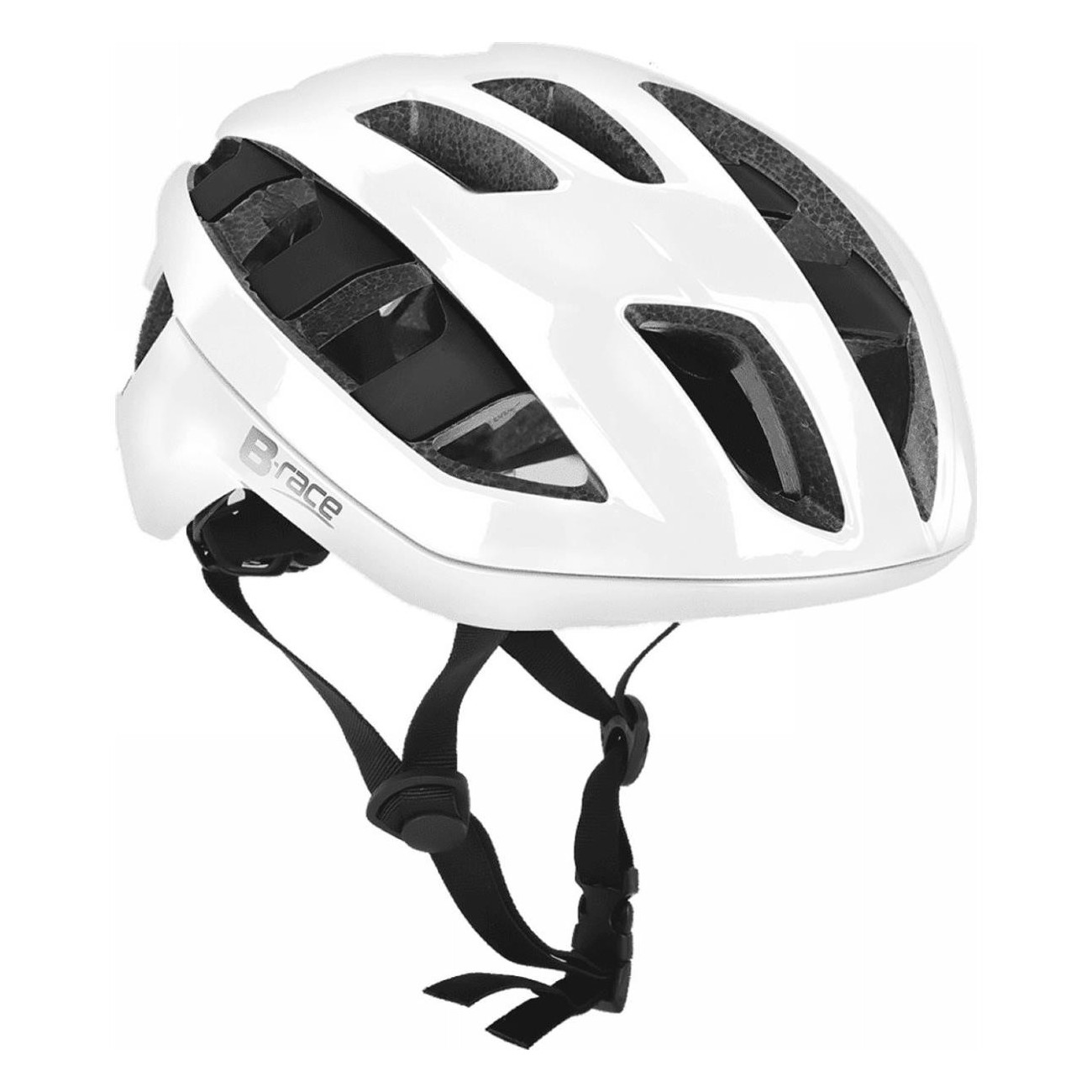 Skiron In-Mold Glossy White Helmet for Road and Gravel, Size 54-58 cm - 1