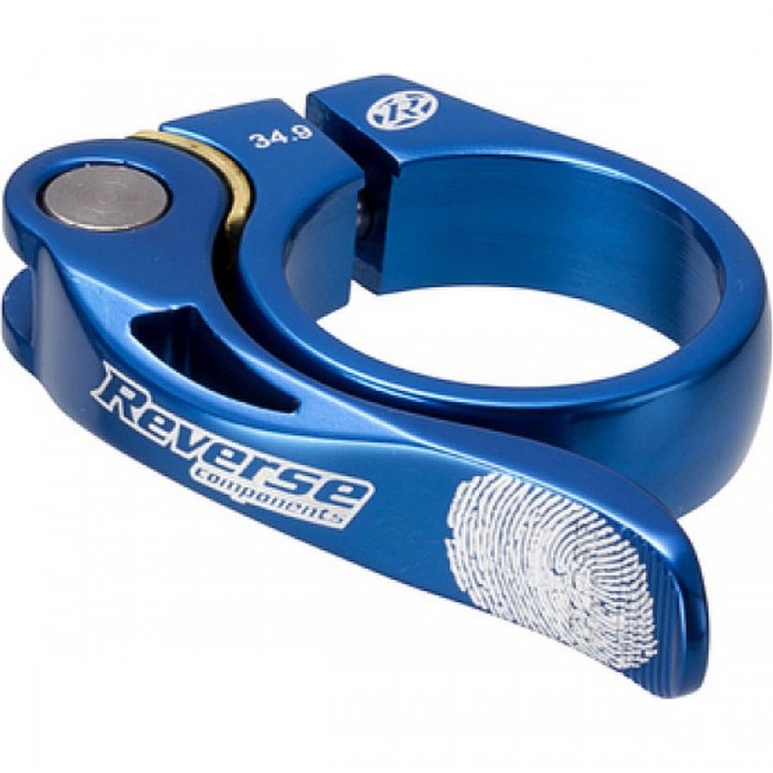 Morsetto Sella Reverse Long Life Ø34,9mm Bleu avec Blocage en Laiton - 1