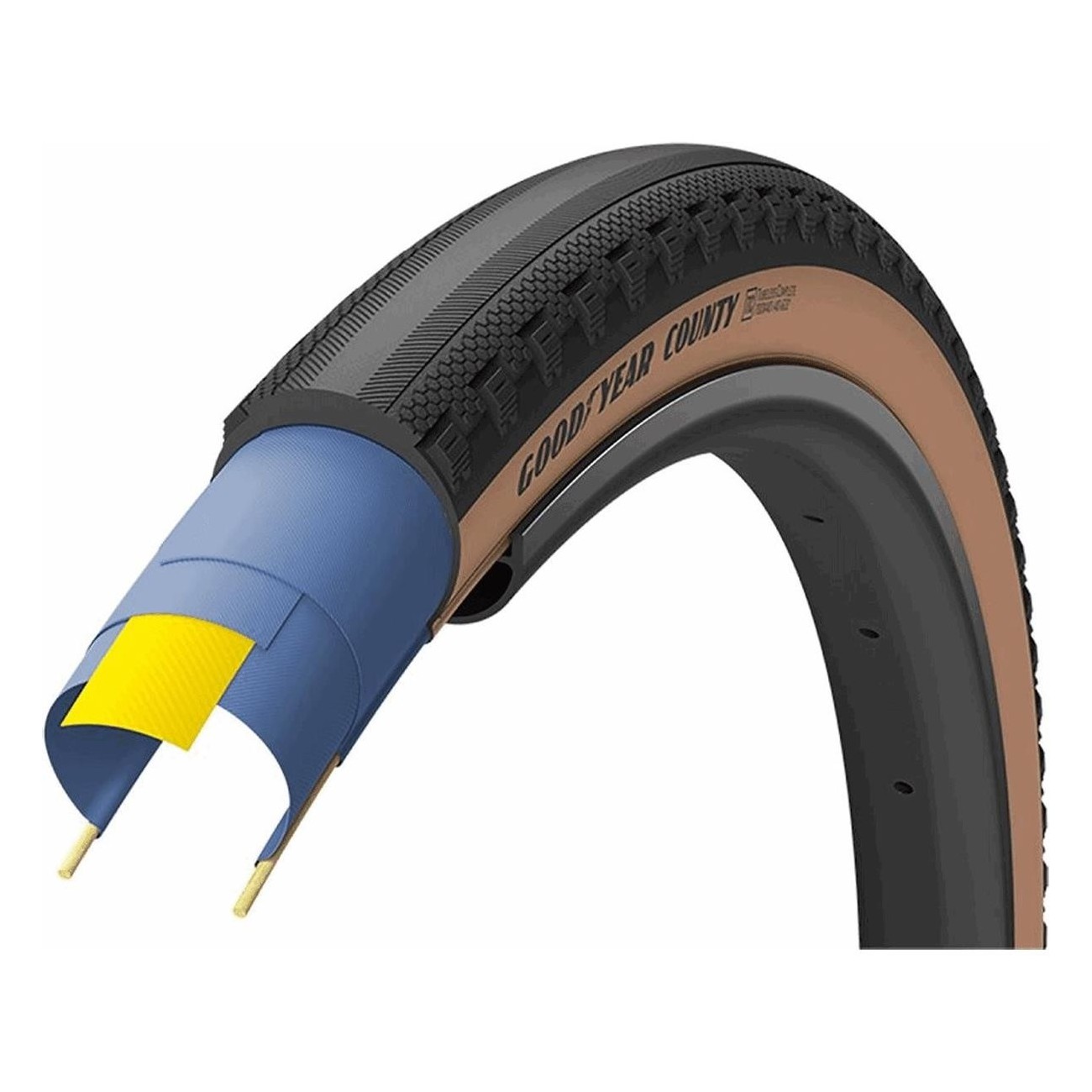 Goodyear County 700x40 Tubeless Reifen Schwarz/Beige 520g - Leistung & Zuverlässigkeit - 1