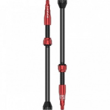 Valve Tubeless Lezyne CNC 80mm en Aluminium Rouge avec Outil de Retrait - 1