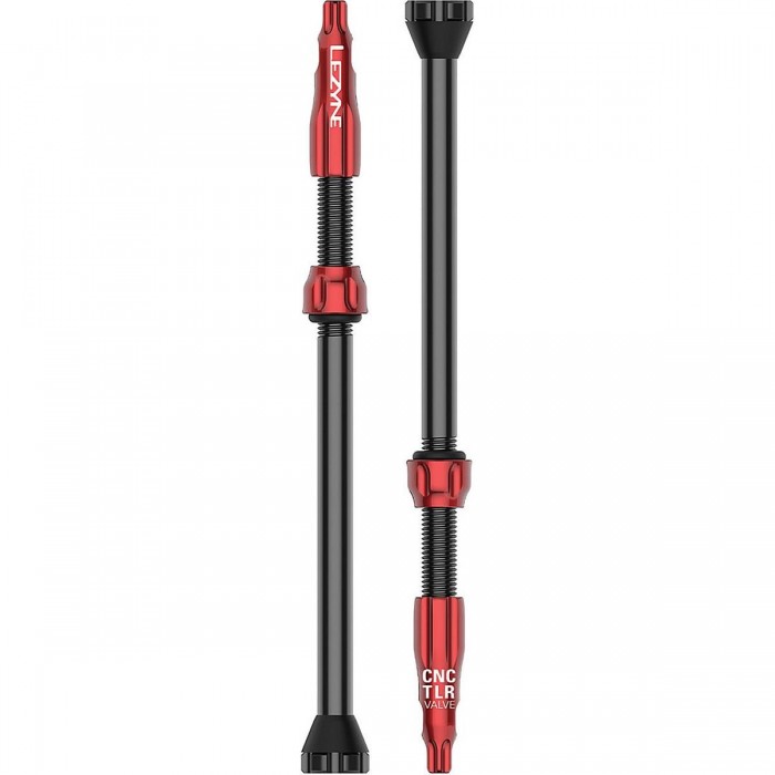 Valve Tubeless Lezyne CNC 80mm en Aluminium Rouge avec Outil de Retrait - 1