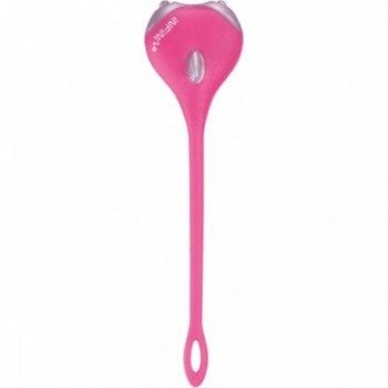 Battery-Powered Front Light with 2 White LEDs in Pink Silicone, Compact and Versatile - 1