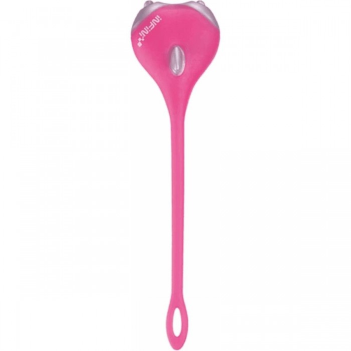 Battery-Powered Front Light with 2 White LEDs in Pink Silicone, Compact and Versatile - 1