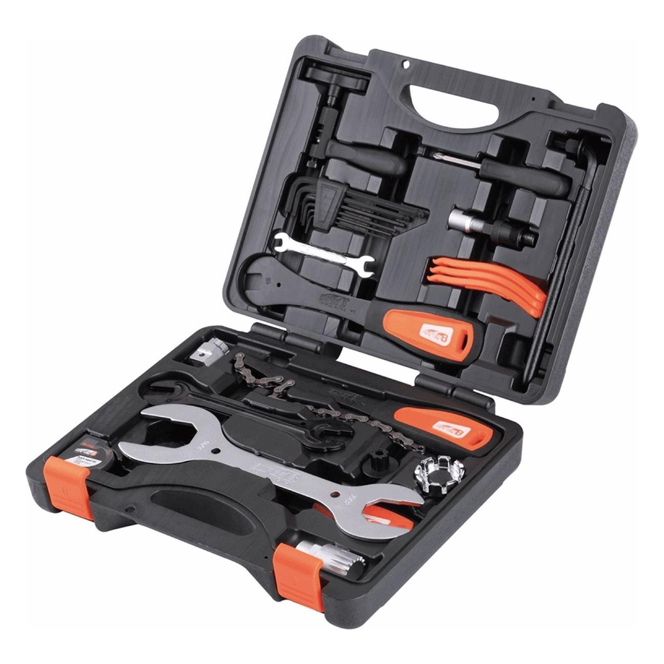 superB 25-Piece Heavy-Duty Tool Box Set - Complete Repair Kit in Black - 1