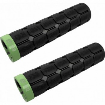 Black/Green Rubber Grips with Aluminum Collar - 127 mm for Adults - 1