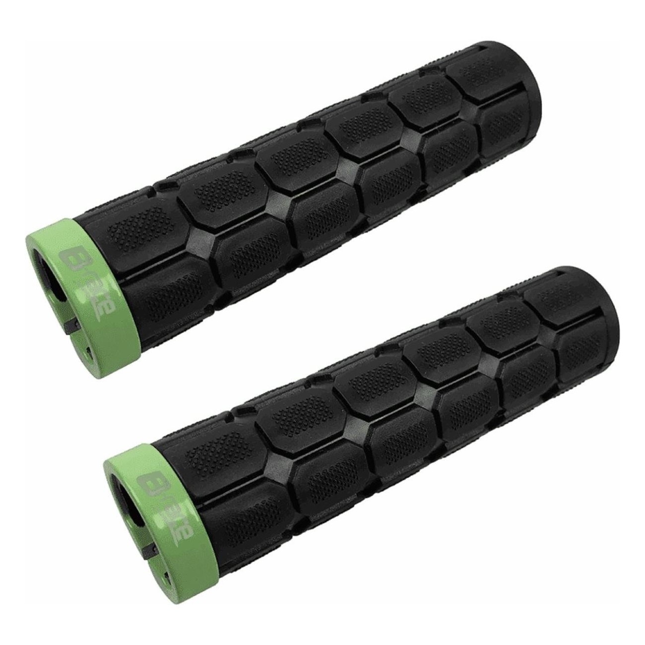 Black/Green Rubber Grips with Aluminum Collar - 127 mm for Adults - 1