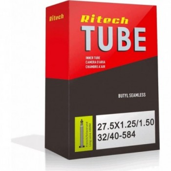 Ritech 27.5x1.25/1.50 Inner Tube with 48mm Threaded Presta Valve for Bicycles - 1