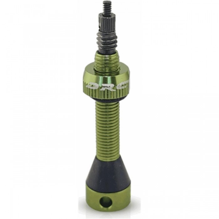 40mm Green Anodized Aluminum Tubeless Valve with Double Seal - 1