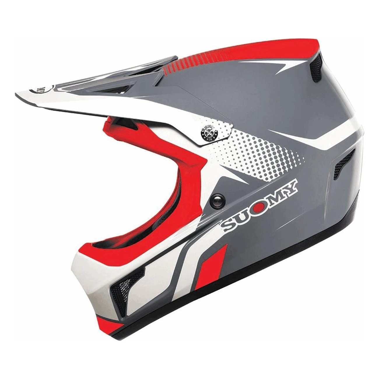 Casco SUOMY Extreme Gris/Rojo/Blanco - Talla S, Seguridad y Estilo - 1