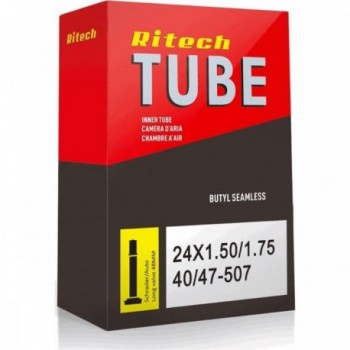 Ritech 24x1.50/1.75 Inner Tube with 48mm Auto Valve for Bicycles - 1