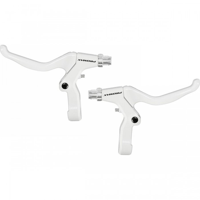 PROMAX White Aluminum Brake Levers for V and Cantilever Brakes, EN 14766 Certified - 1