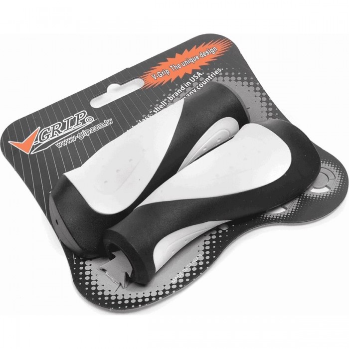 Ergonomic Gel Grips White/Black 130mm for Adults - Comfort & Secure Grip - 1