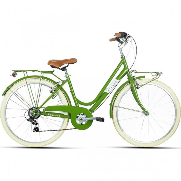 Bici City Donna Verde 26' con Cambio Shimano 6V MYLAND - Telaio Acciaio Hi-Ten, Freni V-Brake - 1 - City - 8059796060189