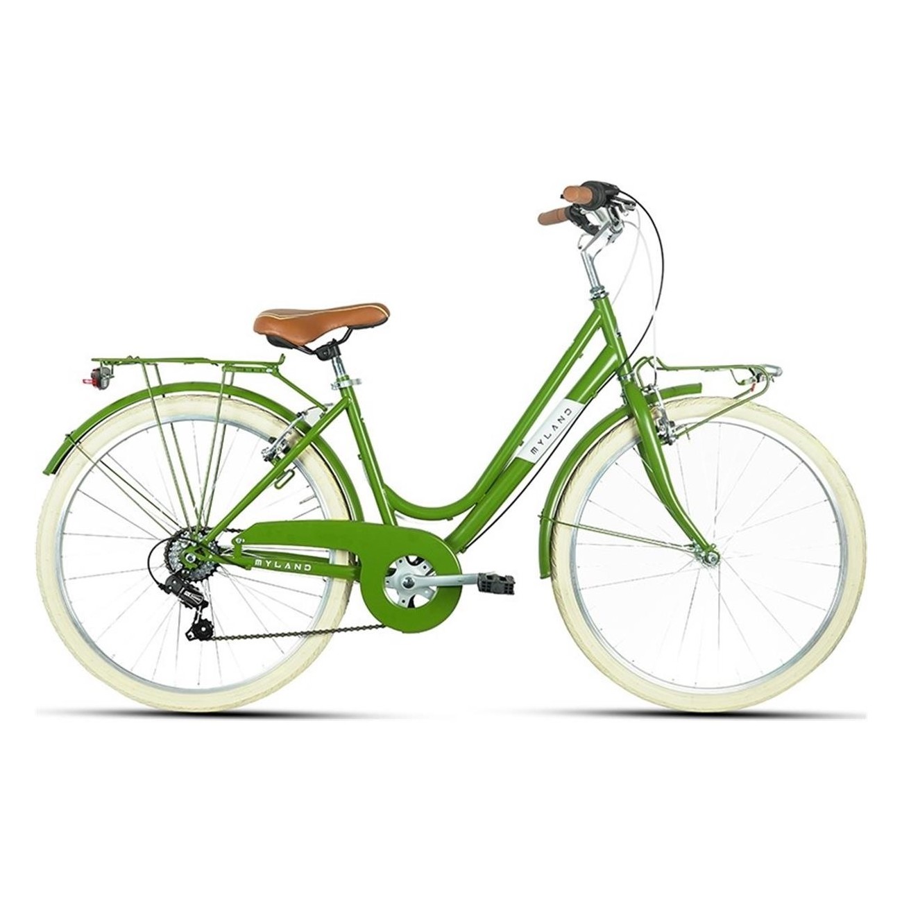 Bici City Donna Verde 26' con Cambio Shimano 6V MYLAND - Telaio Acciaio Hi-Ten, Freni V-Brake - 1 - City - 8059796060189