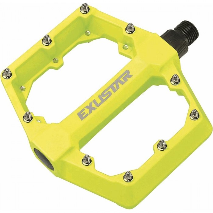 BMX/Freestyle Flat Pedale aus Aluminium Gelb Fluoreszierend 105x108mm - Exustar - 1