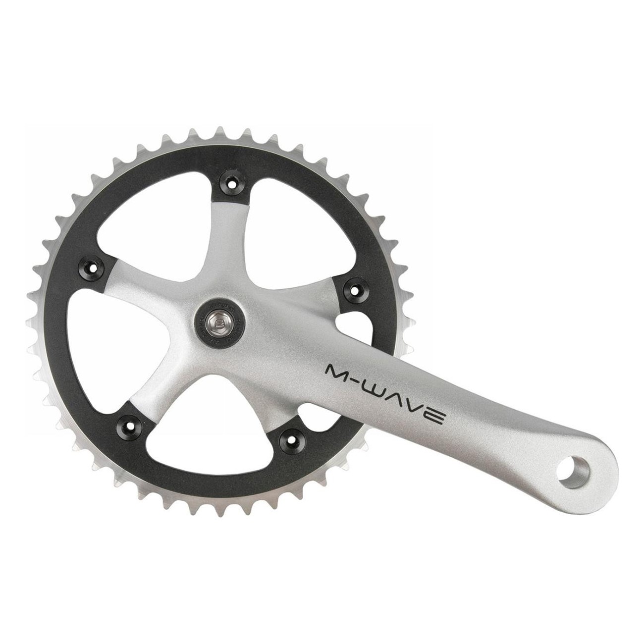 M-Wave Crankset 1 Speed 165mm 44T 130mm JIS Silver/Black - 1