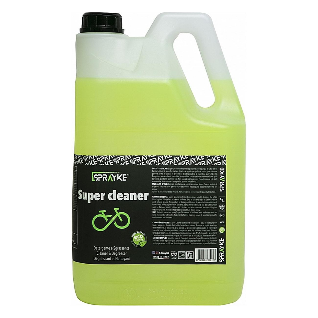 Detergente Sgrassante Biodegradabile per Bici 5000ml - Protettivo e Lucidante - 1 - Pulizia bici - 8027354000410