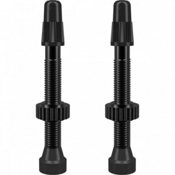 Black Aluminum TCS Tubeless Presta Valves 46mm - Pack of 2 - 1