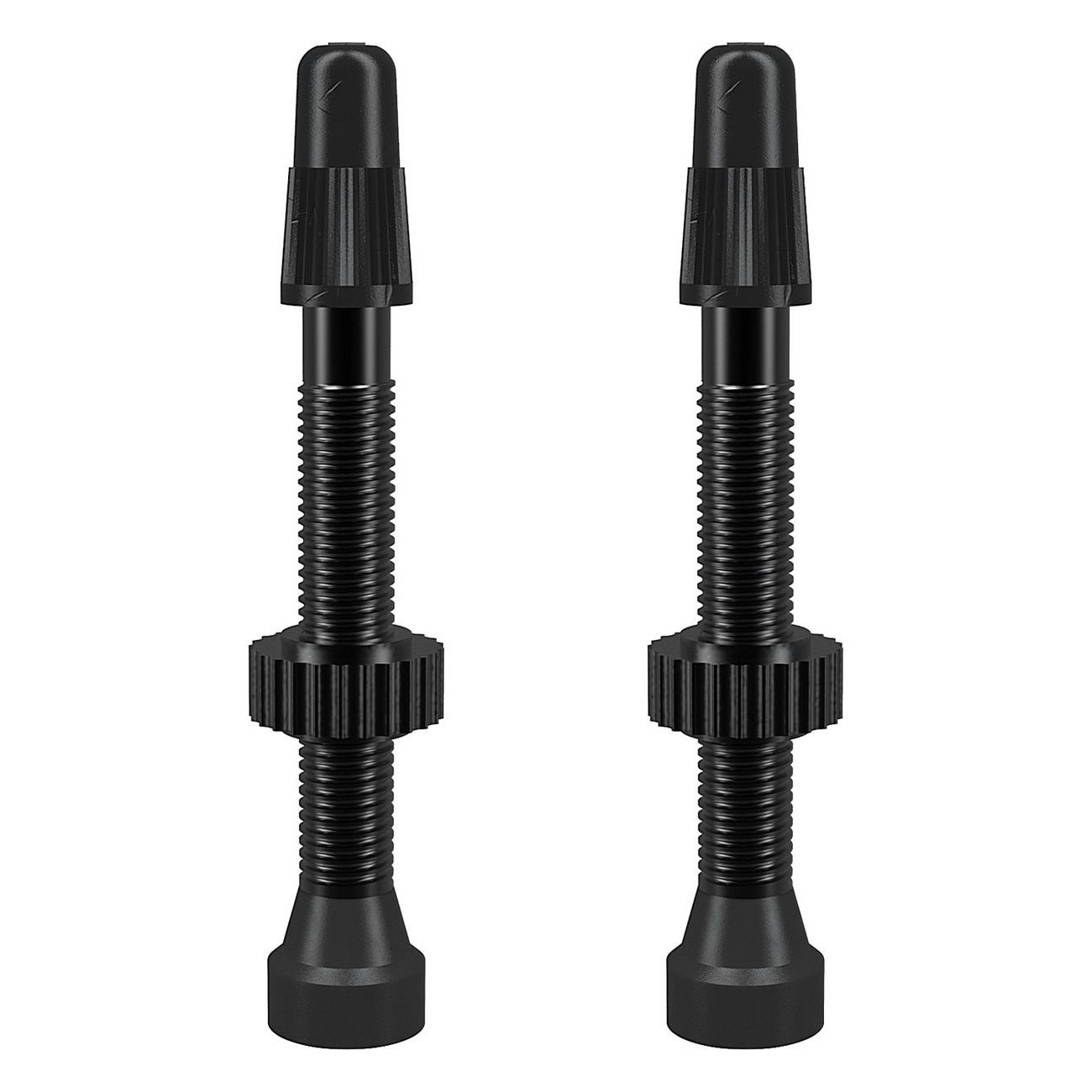 Black Aluminum TCS Tubeless Presta Valves 46mm - Pack of 2 - 1