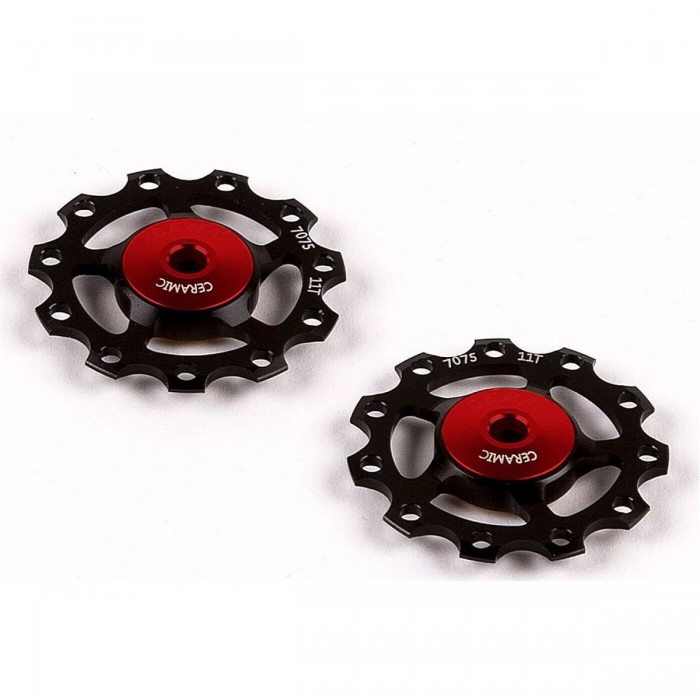 Black Ceramic Pulley for 9/10/11 Speed Derailleurs - Compatible with Shimano & SRAM - 1