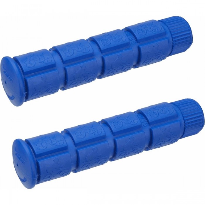 Blue Rubber Grips 120mm for Adult Single Speed Bicycles - 1