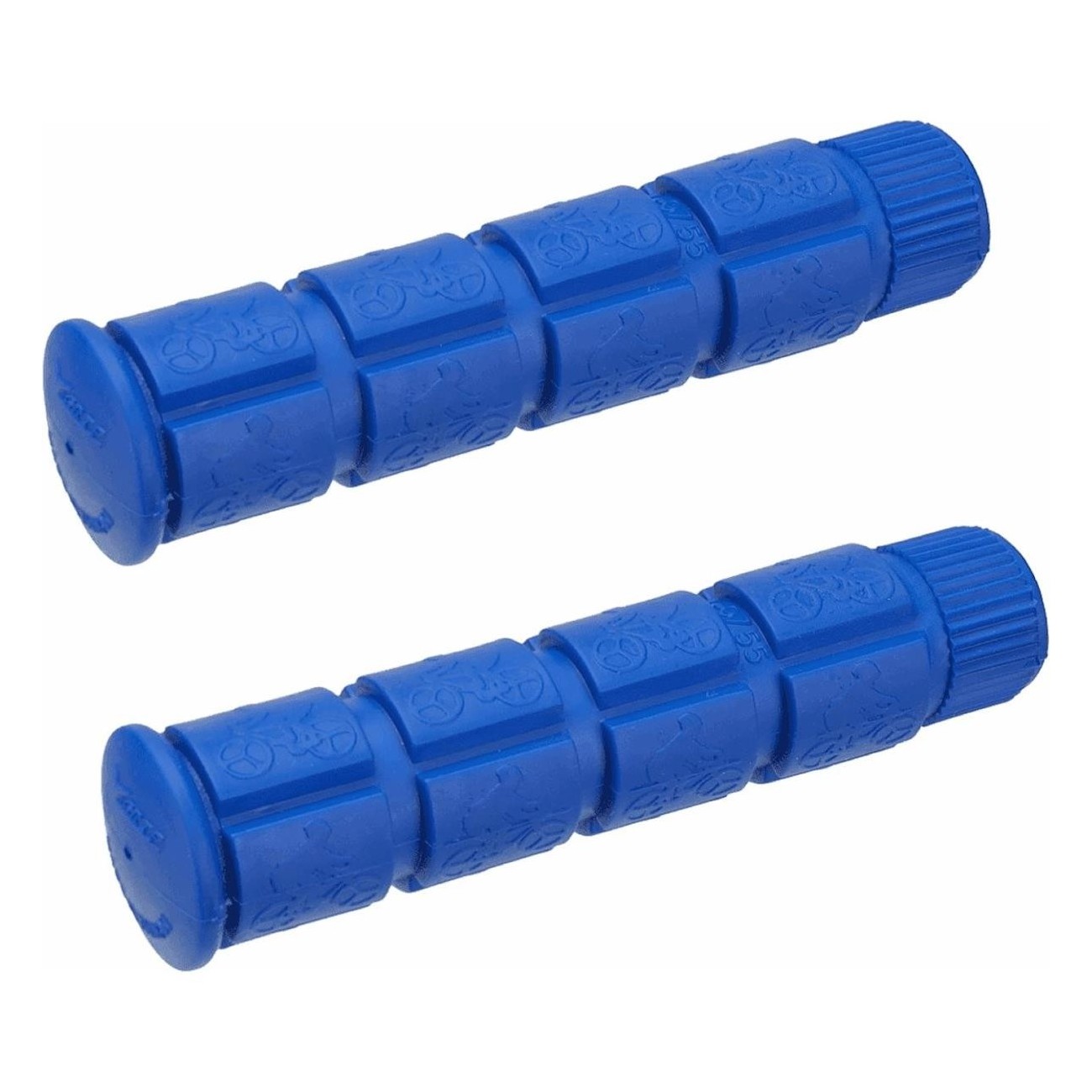 Blue Rubber Grips 120mm for Adult Single Speed Bicycles - 1