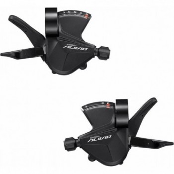 Commandes de dérailleur VTT Shimano Alivio M3100 2x9V Noir - Paire - 1