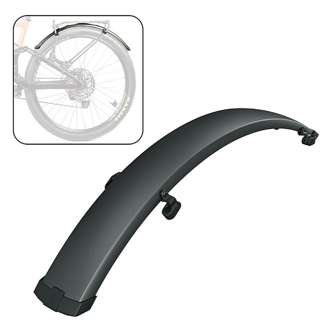 Parafango Posteriore Universale Infinity 75 per MTB - Nero, Compatibile con Ruote 27.5' e 29' - 1 - Parafango - 4002556062071