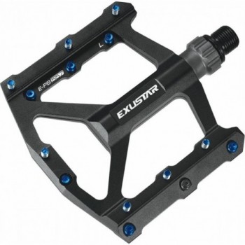 Exustar E-PB557 Flat Pedal aus CNC-Aluminium Schwarz 113x105mm, 312g - 1