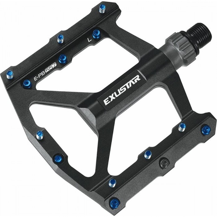 Exustar E-PB557 Flat Pedal CNC Aluminum Black 113x105mm, 312g - 1