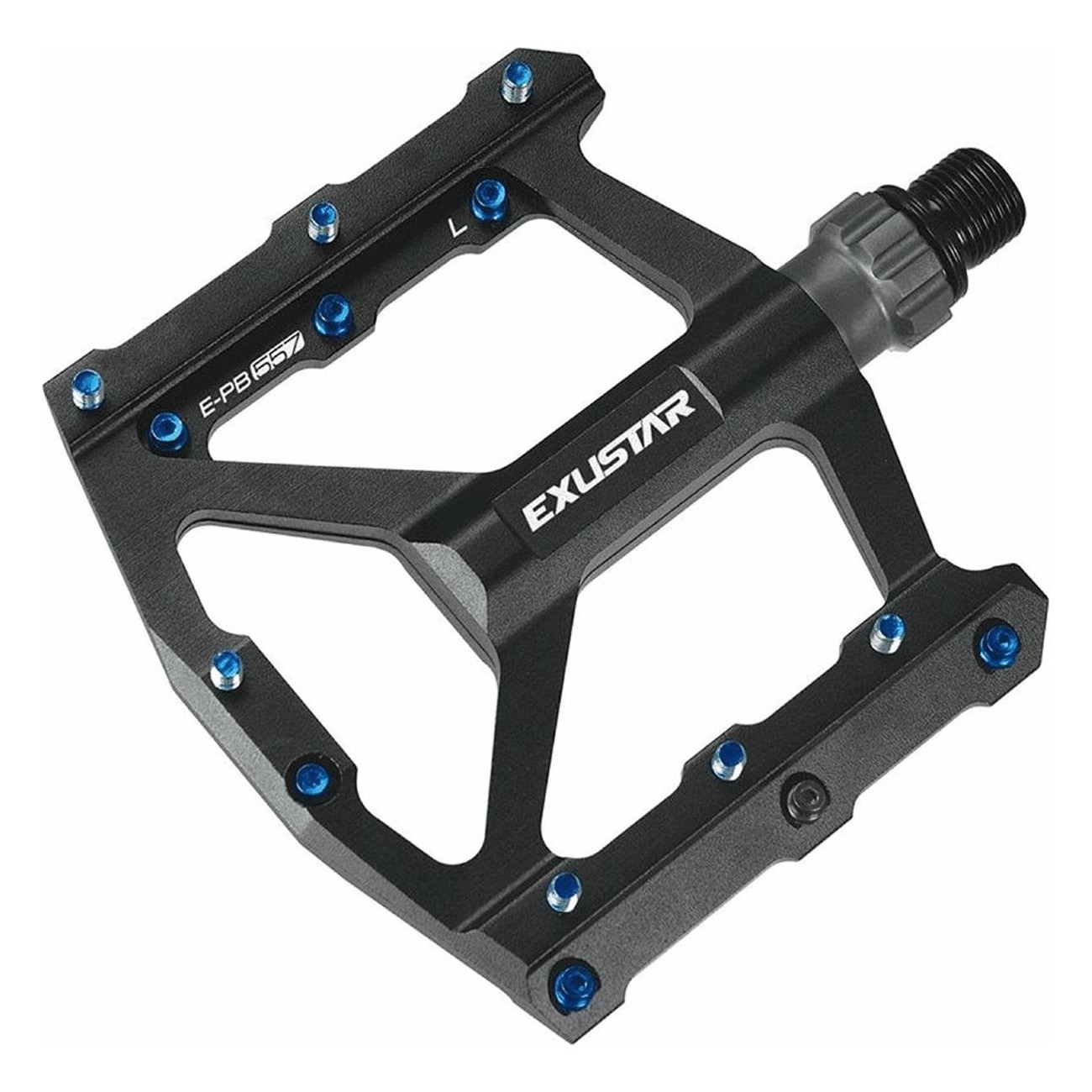 Exustar E-PB557 Flat Pedal aus CNC-Aluminium Schwarz 113x105mm, 312g - 1