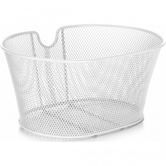 White Wire Front Basket in Coated Iron 30x38x18 cm for Bicycle - 1