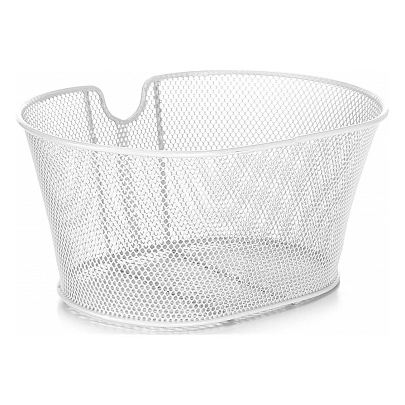 Panier Avant Rétiné Blanc en Fer Plastifié 30x38x18 cm pour Vélo - 1