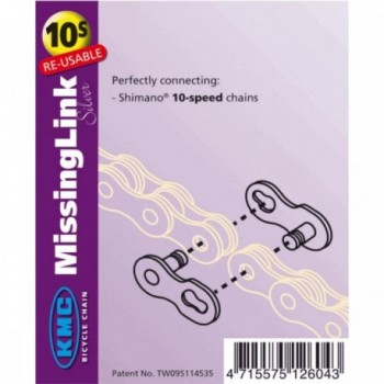 Conector Falsamaglia KMC X10 Oro para Cadenas 10 Velocidades - 2 Pares - 1