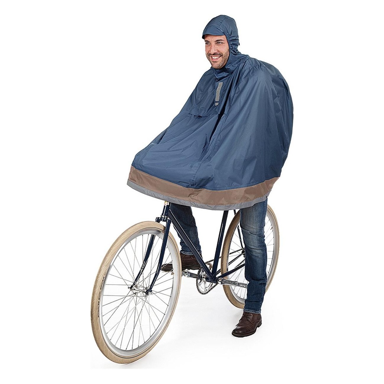 Ergonomische Regenmantel Tucano Urbano Garibaldina Plus Blau S/M für Radfahren - 1