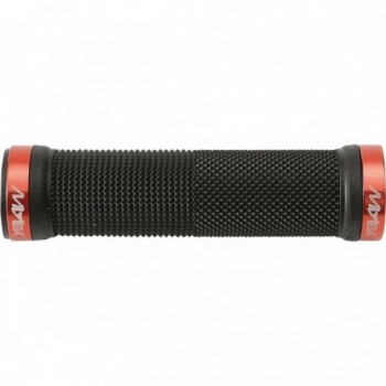 MTB Rubber Anti-Slip Grips with Double Locking Red/Black - MVTEK - 1