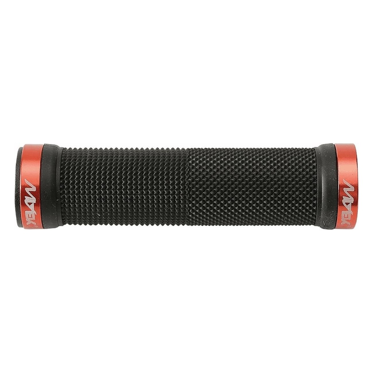 MTB Rubber Anti-Slip Grips with Double Locking Red/Black - MVTEK - 1