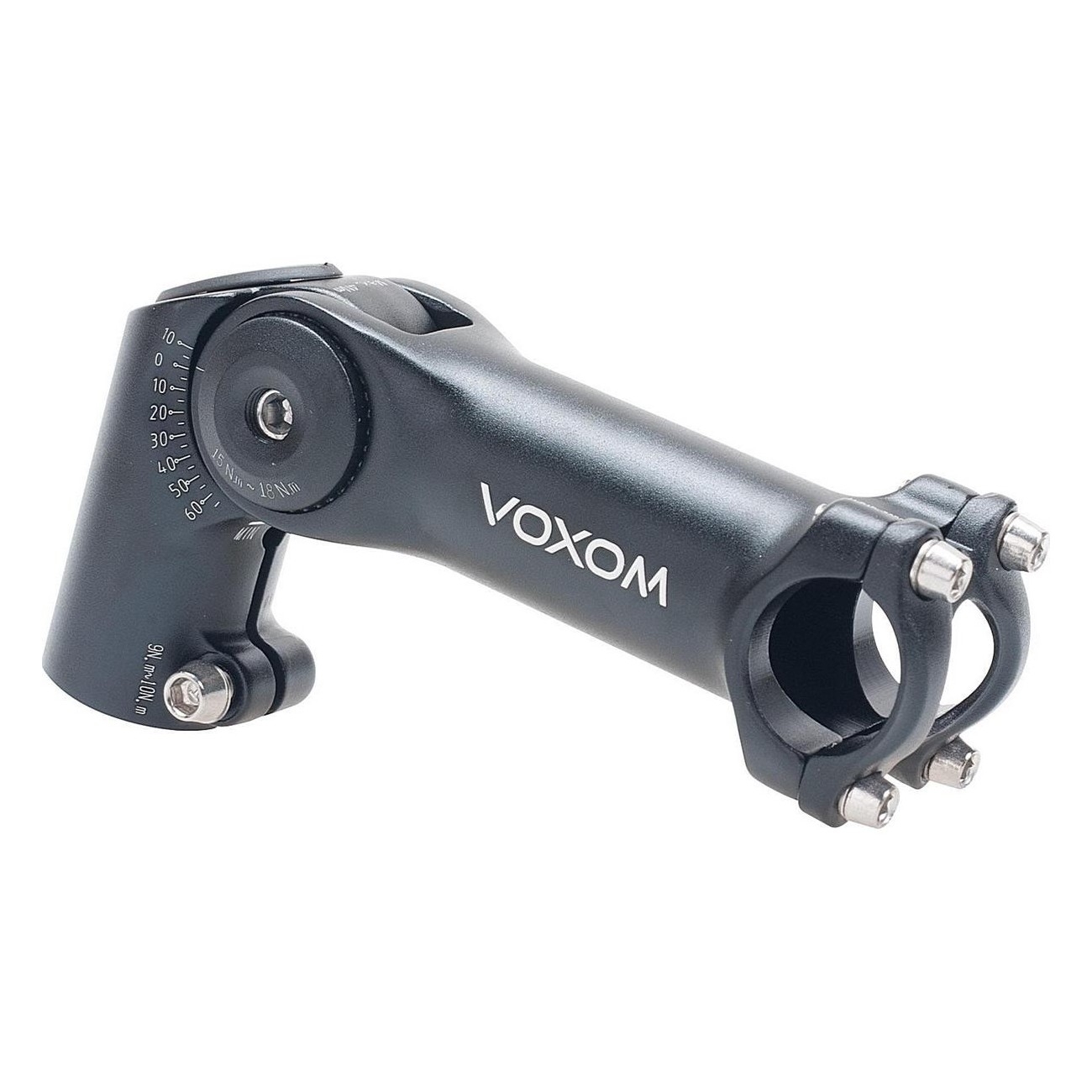 Attacco Manubrio Voxom VB3 120mm, Compatibile con Diametri 25,4 mm e 31,8 mm, Regolabile da -10° a +65°, Colore Nero - 1 - Attac