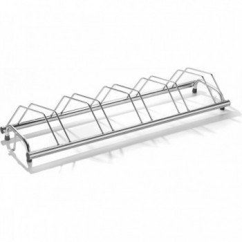 5-Bike Ground Rack in Galvanized Steel 45° Inclined Silver - 1