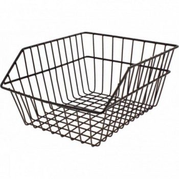 Black Iron Rear Basket 38x26x16 cm with Wide Mesh for Bicycles - 1