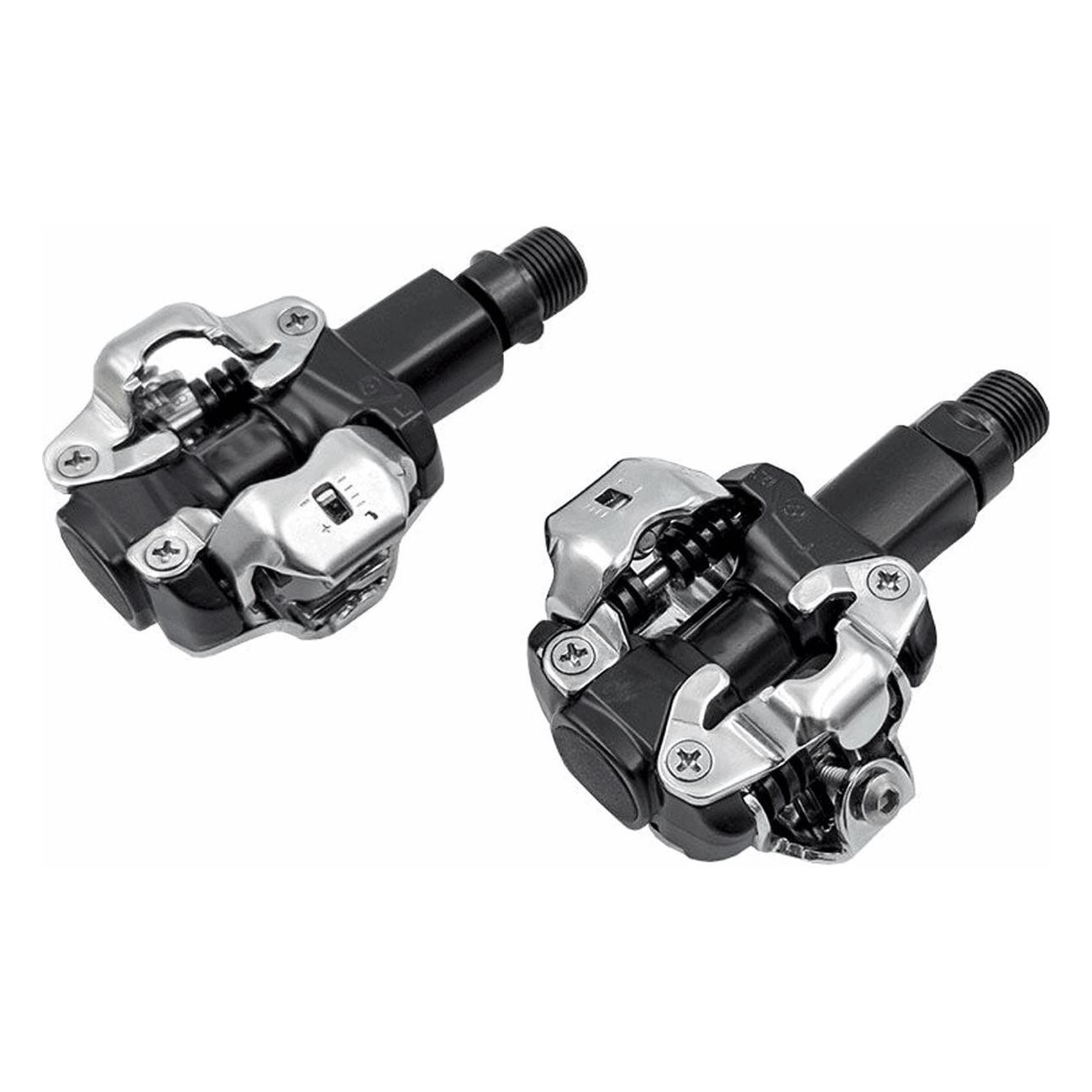 Black/Silver Aluminum SPD Pedals 81x63.6mm - Set of 10 Pieces MVTEK - 1