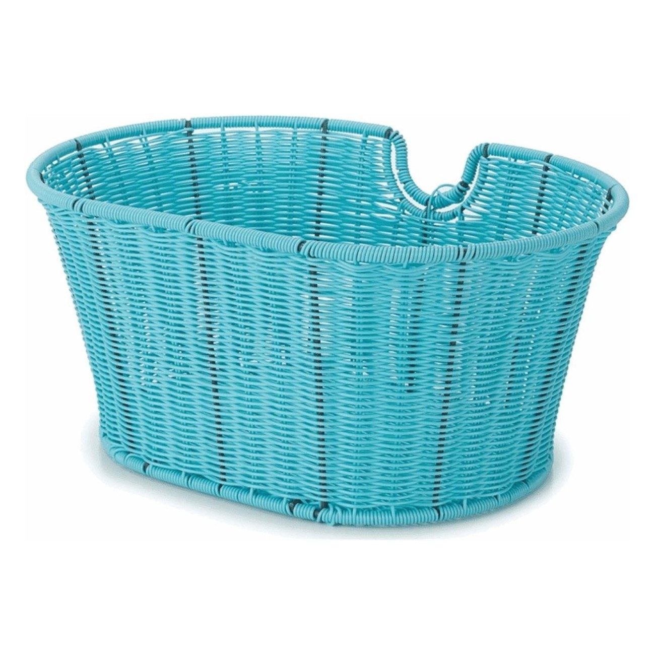 Blue Oval Front Basket NFUN in Coated Iron 39x29x18 cm for Bicycle - 1