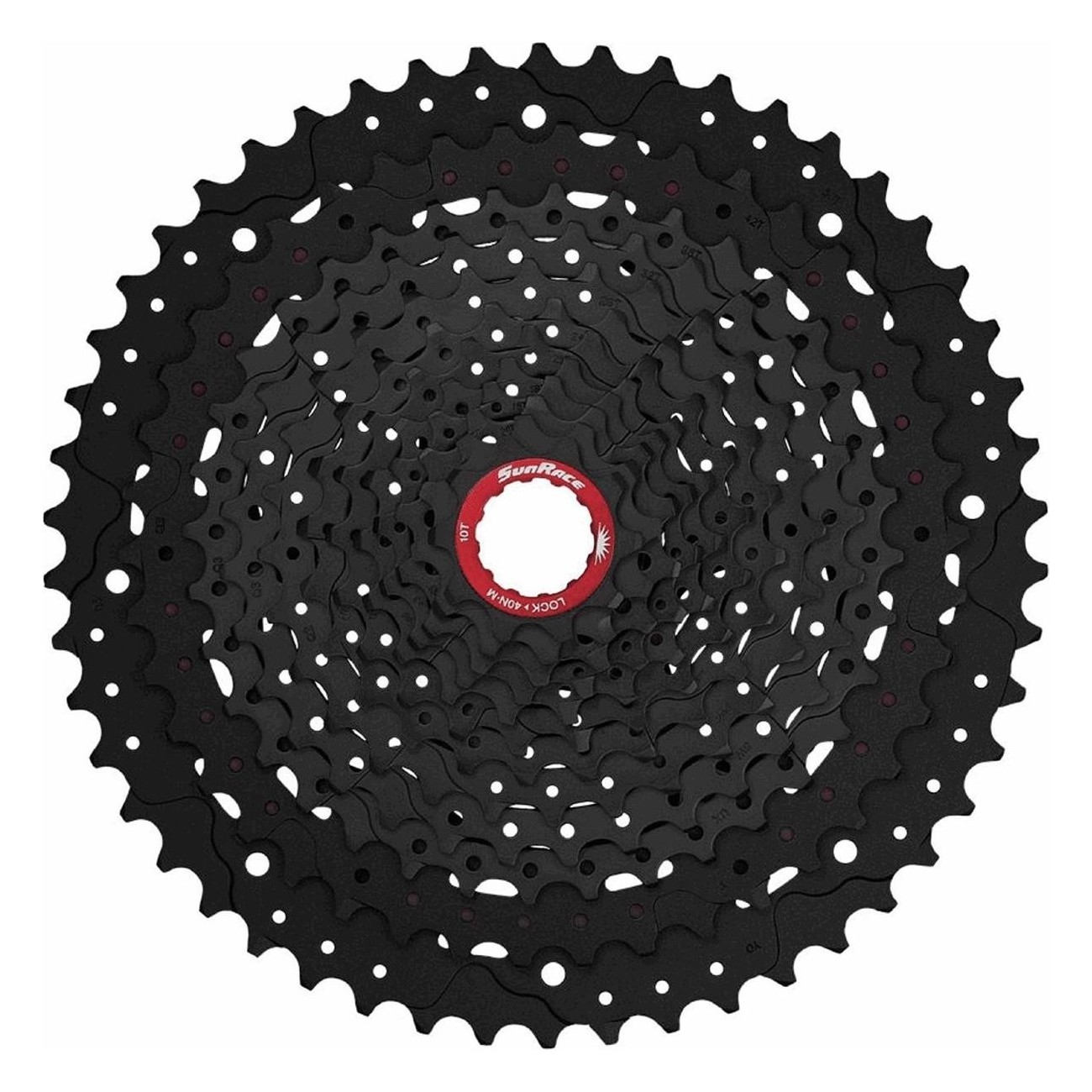 Cassette MTB 12V 10-50 Dientes de Aluminio Negro con Cuerpo SRAM - SUNRACE - 1