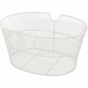 Cesta Ovalada Delantera de Hierro Blanco 38x28x18 cm para Bicicleta - 1