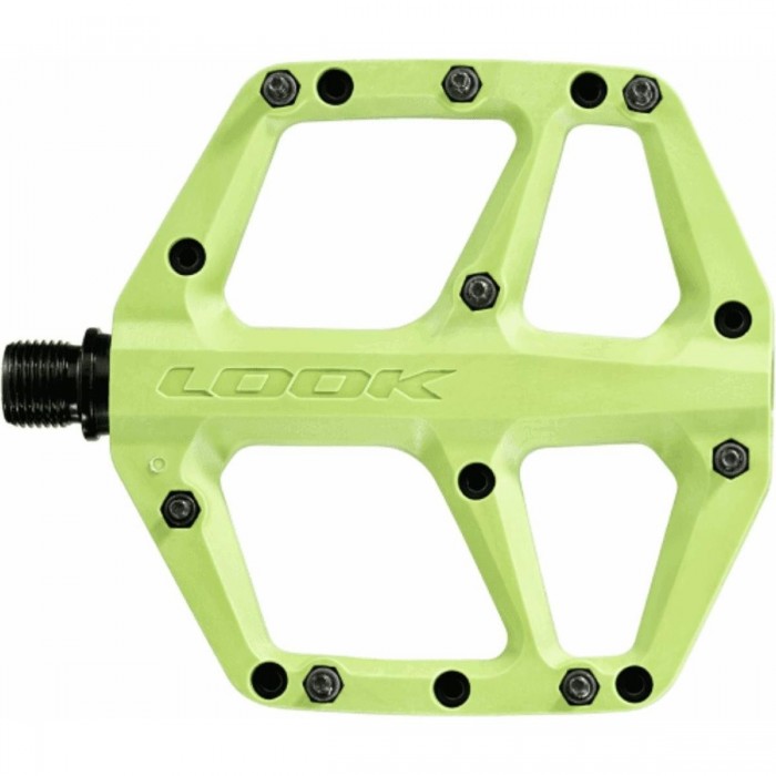 MTB Trail Fusion Flat Composite Pedals Lime - 320g, High Stability & Performance - 1