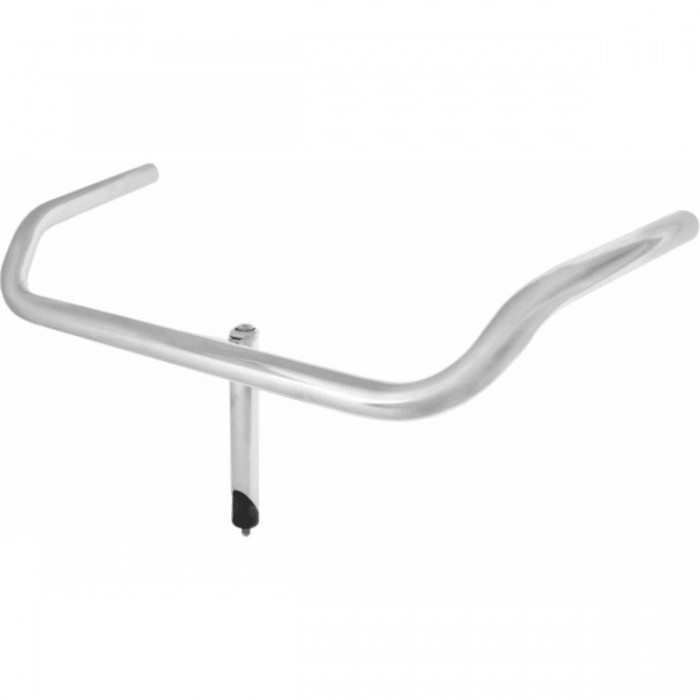 Torino Handlebar 495mm Ø22.2mm Silver Steel for Urban/City Bike 15° Curve - 1