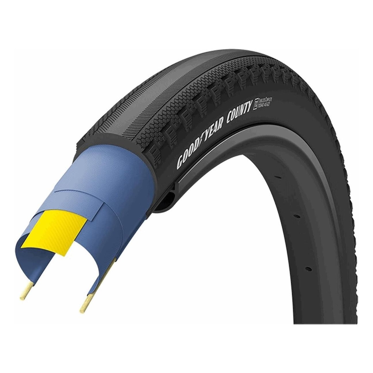 Pneu Goodyear County 700x40 Tubeless Noir 120TPI avec Dynamic Silica4 - 1