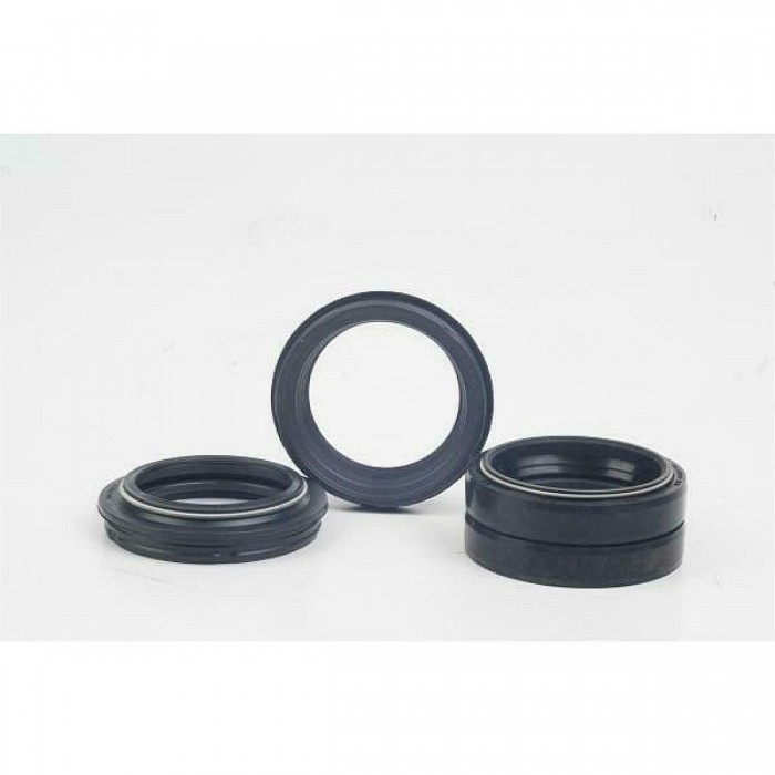 Fork Seal Wiper Kit 40 mm Black with Flanged Seals and Oil Seal - 1