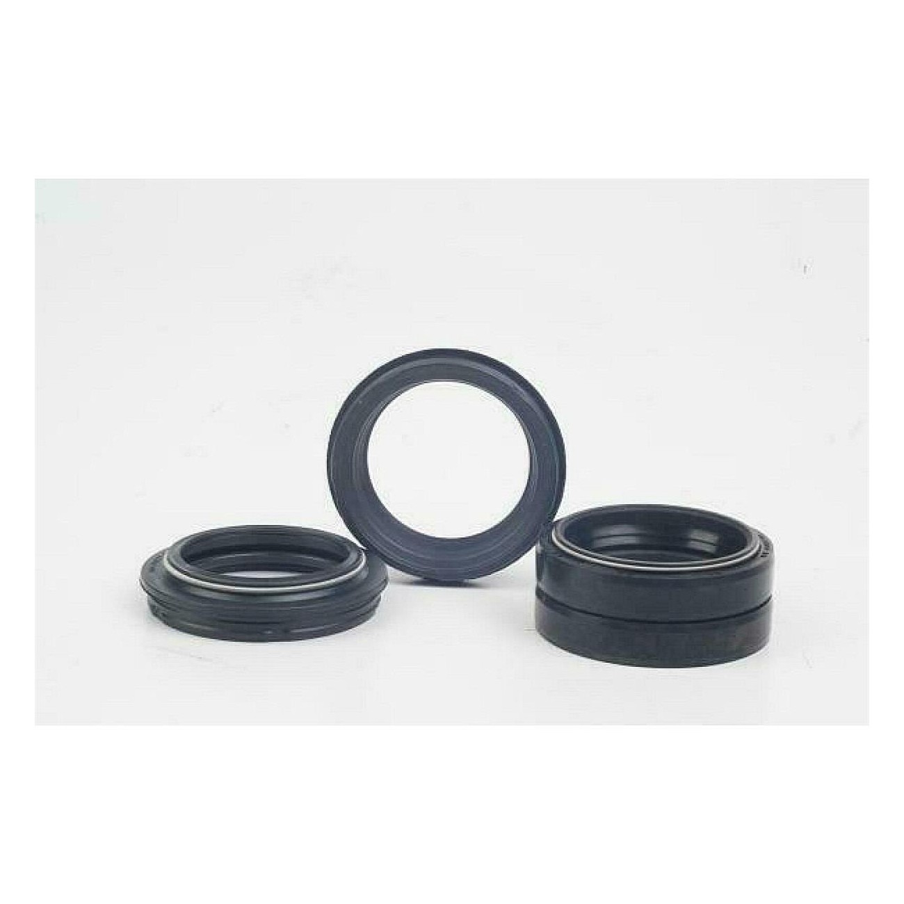 Fork Seal Wiper Kit 40 mm Black with Flanged Seals and Oil Seal - 1